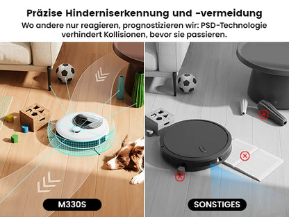 LEFANT M330 Pro M330S Robot aspirapolvere  con mappatura, navigazione dToF, sistema di prevenzione ostacoli PSD, aspirazione 5000Pa, Alexa/APP/WiFi