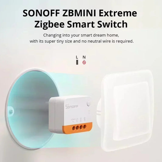 SONOFF ZBMINI L2 Zigbee Zbminil2 Zigbee Smart Switch Mini L2 Nessun cavo neutro richiesto Controllo bidirezionale a 1 gruppo Alexa Google Home