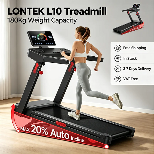 Tapis roulant pieghevole LONTEK L10 con inclinazione automatica del 20% e sensori di pulsazioni, 14 km/h. Questo tapis roulant compatto e pieghevole presenta un'inclinazione automatica del 20%, un motore silenzioso da 3,5 HP