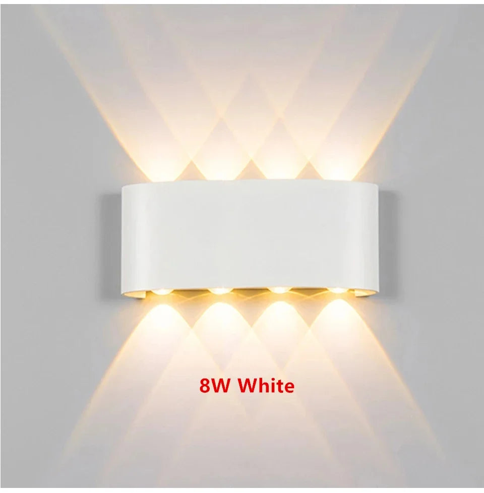 Lampada da parete a LED IP65 AC86-265V/DC12V-24V Illuminazione da giardino impermeabile per esterni Lampada da parete per scale per camera da letto interna in alluminio