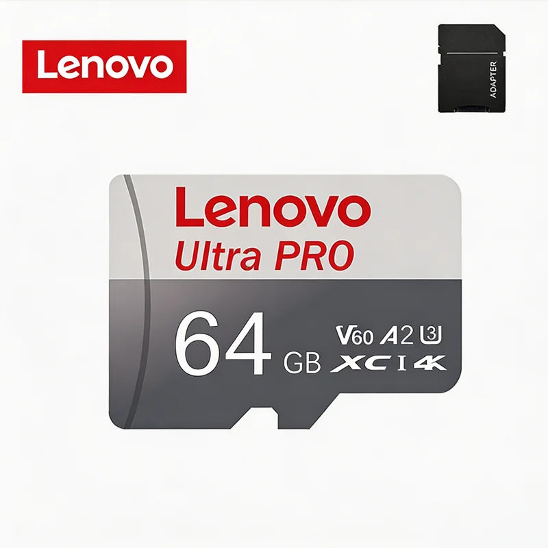 Scheda di memoria MicroSD ad alta velocità Lenovo, scheda TF, 1T, 128GB, 256GB, 512GB, classe A2, stabile, per registrazioni 4K, compatibile con DJI Pocket4 Action Cam.