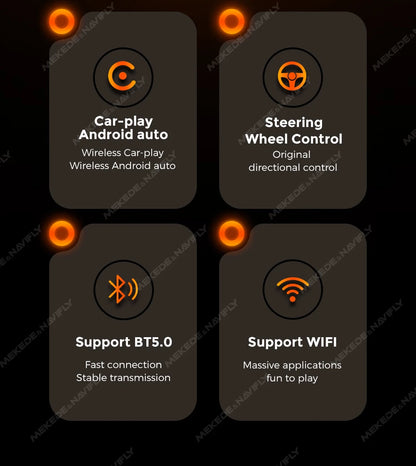 MEKEDE AI BOX Kit CarPlay con Sistema Operativo Android, CarPlay Wireless, Sistema di Intrattenimento Multimediale per Auto, Box TV Intelligente per Netflix e YouTube