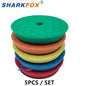 Sharkfox Disco Lucidante per Auto 5/6 Pollici, Tamponi Lucidanti Autoadesivi, Tampone Lucidante in Schiuma Tedesca per Lucidatura e Ceratura per DA/RO