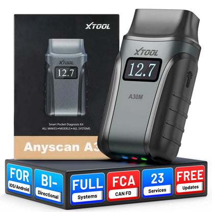 XTOOL A30M OBD2 Scanner Strumenti diagnostici Bluetooth Scanner automobilistico Aggiornamento gratuito a vita Bidirezionale CAN FD FCA 26+ Reset