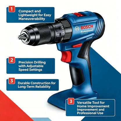 Trapano avvitatore a percussione senza fili Bosch GSB 185-LI 18V Brushless 1900 giri/min, utensile elettrico multifunzione (senza batteria)