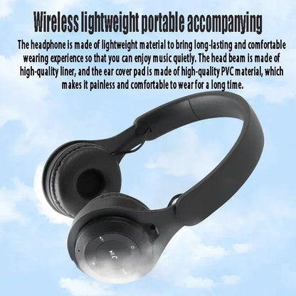 Cuffie Bluetooth Hi-Fi Wireless Over-Ear con Microfono e Riduzione del Rumore, Comode per Viaggi e Uso Domestico