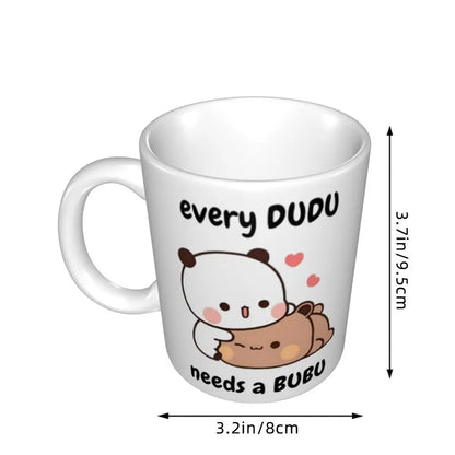 Tazze personalizzate per coppia Bubu Dudu Panda e Brownie Bear Tazza da caffè per tè al latte in ceramica fai-da-te