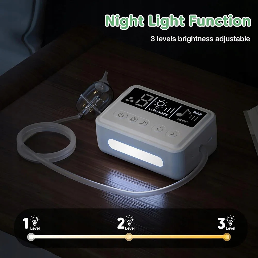 Aspiratore Nasale Elettrico per Neonati di Alta Qualità, Comodo Aspiratore per Muco con 3 Ugelli, Silenzioso, Display LCD e Musica Integrata