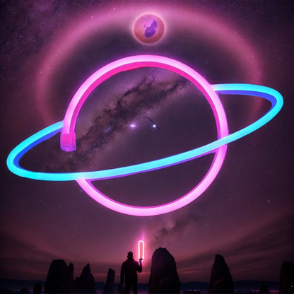 1 pezzo, luce al neon decorativa per un'atmosfera artistica moderna, decorazione da parete per feste natalizie, regalo per matrimoni, scene di laurea, alimentata tramite USB o a batteria (batteria non inclusa)