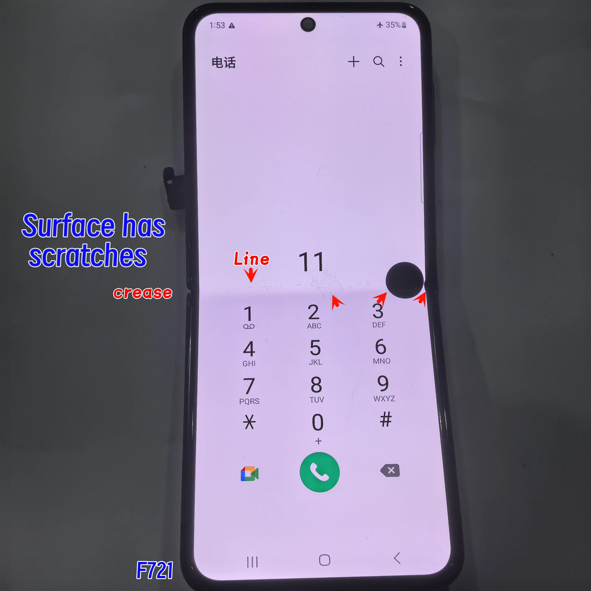 Display LCD Super AMOLED da 6.7'' 100% Testato per Samsung Z Flip 4 SM-F7210 F721 F721W F721U, Schermo Touch Sostitutivo Con Difetti