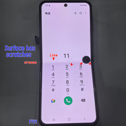 Display LCD Super AMOLED da 6.7'' 100% Testato per Samsung Z Flip 4 SM-F7210 F721 F721W F721U, Schermo Touch Sostitutivo Con Difetti