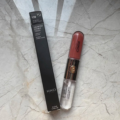 Kiko Milano Edizione Limitata Rossetto a Doppia Punta con Specchio Trasparente, Non Sbiadisce, Non Si Attacca alla Tazza, Lucidalabbra per il Trucco