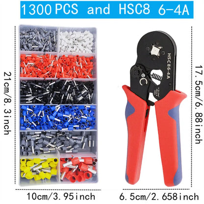 Scatola da 400-2120 pezzi, terminali a crimpare tubolari VE, terminale isolato per filo, connettore terminale per cavo a blocco, terminale per tubo elettrico