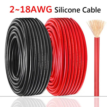 Cavo di alimentazione CA ad alta tensione 2 4 6 8 10 12 14 16 18 AWG Cavo elettrico in silicone Cavo in rame resistente al calore per inverter batteria
