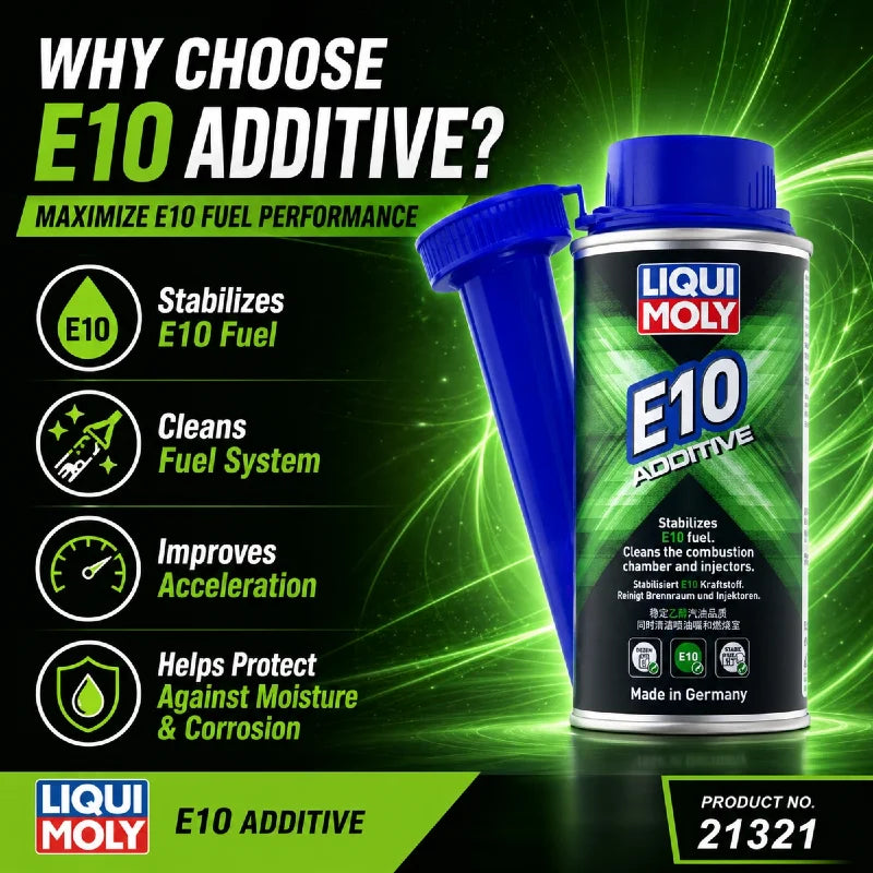 LIQUI MOLY E10 Additivo 21321 150ml Pulitore per Sistema di Alimentazione Benzina Cura degli Iniettori per Auto e Moto
