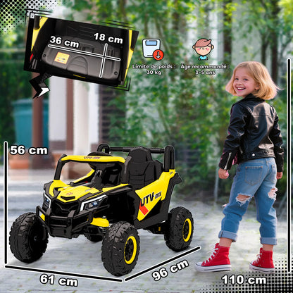 Auto Elettrica 12V per Bambini, Buggy Elettrico con Telecomando 2,4G, Sistema di Avvio Graduale