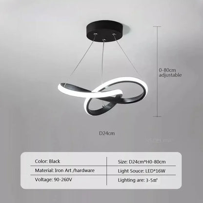 Lampada a sospensione moderna a LED con design irregolare aerodinamico Piccola lampada a sospensione creativa per camere da letto, sala da pranzo, sale studio