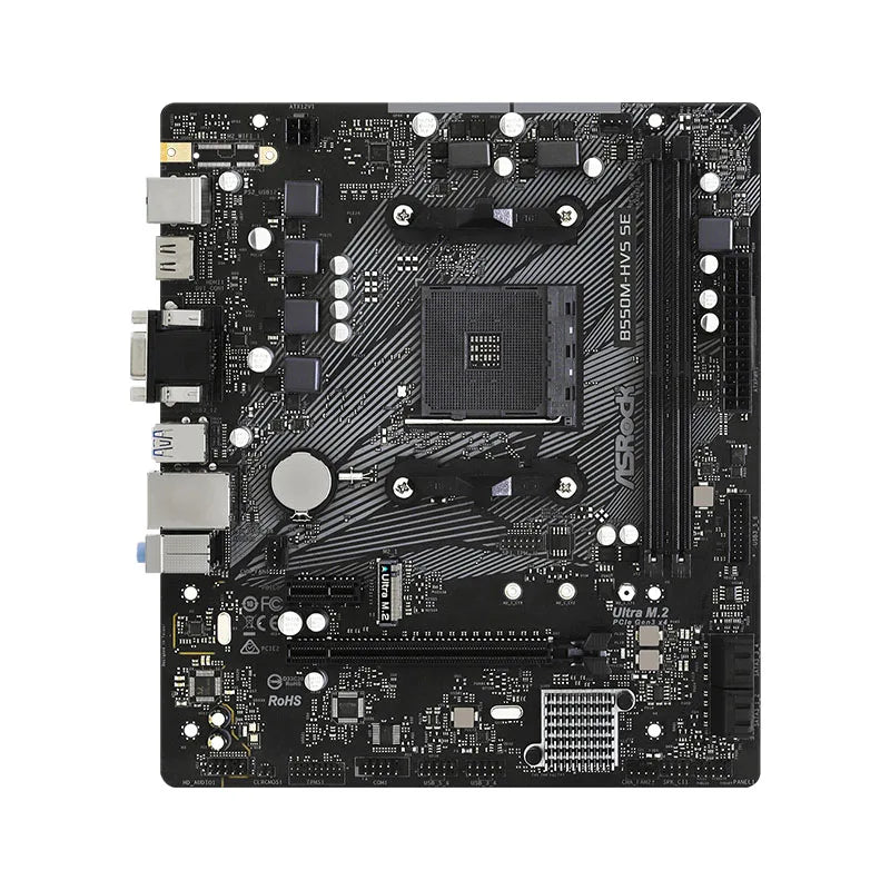 ASrock Nuovo B550M-HVS SE Schede madri DDR4 AMD B550 a doppio canale Socket AM4 Processadores 5500/5600/5600G PCI-E 4.0 16X SATA3.0