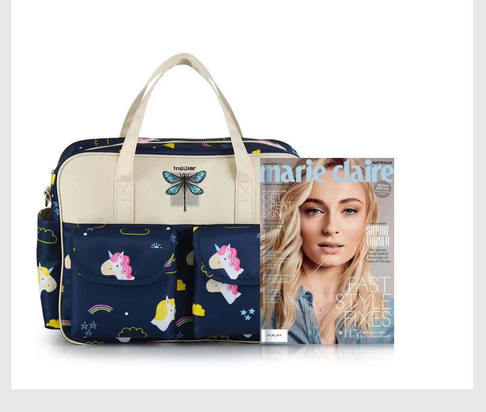 Borsa per pannolini impermeabile di nuovo stile borsa da viaggio Messenger di grande capacità borse multifunzionali per passeggino madre maternità