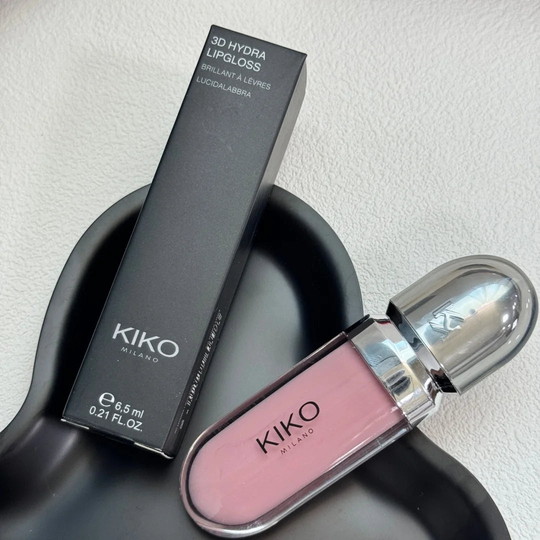Kiko Milano Lucidalabbra 3D Hydra, smalto labbra idratante, effetto specchio con glitter, volumizzante, non appiccicoso, impermeabile, trucco labbra naturale