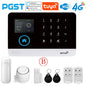 Sistema di allarme domestico PGST, 4G, WIFI, GSM, allarme di sicurezza, antifurto con sensore di movimento per porte, controllo tramite l'app Tuya Smart, compatibile con