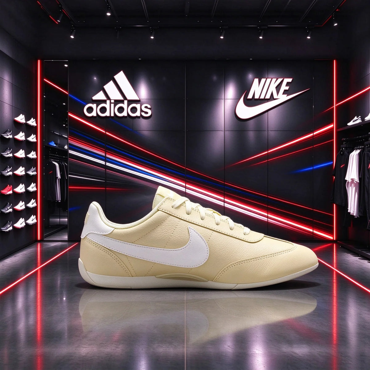 Nike beige vintage casual con delicato motivo litchi, piccolo Swoosh bianco, scarpe basse semplici, versatili e di tendenza HQ1625-500