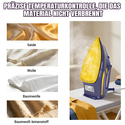 Ferro da stiro a vapore da 2400 W, con piastra antiaderente, funzione di stiratura a freddo e a caldo e spruzzo.