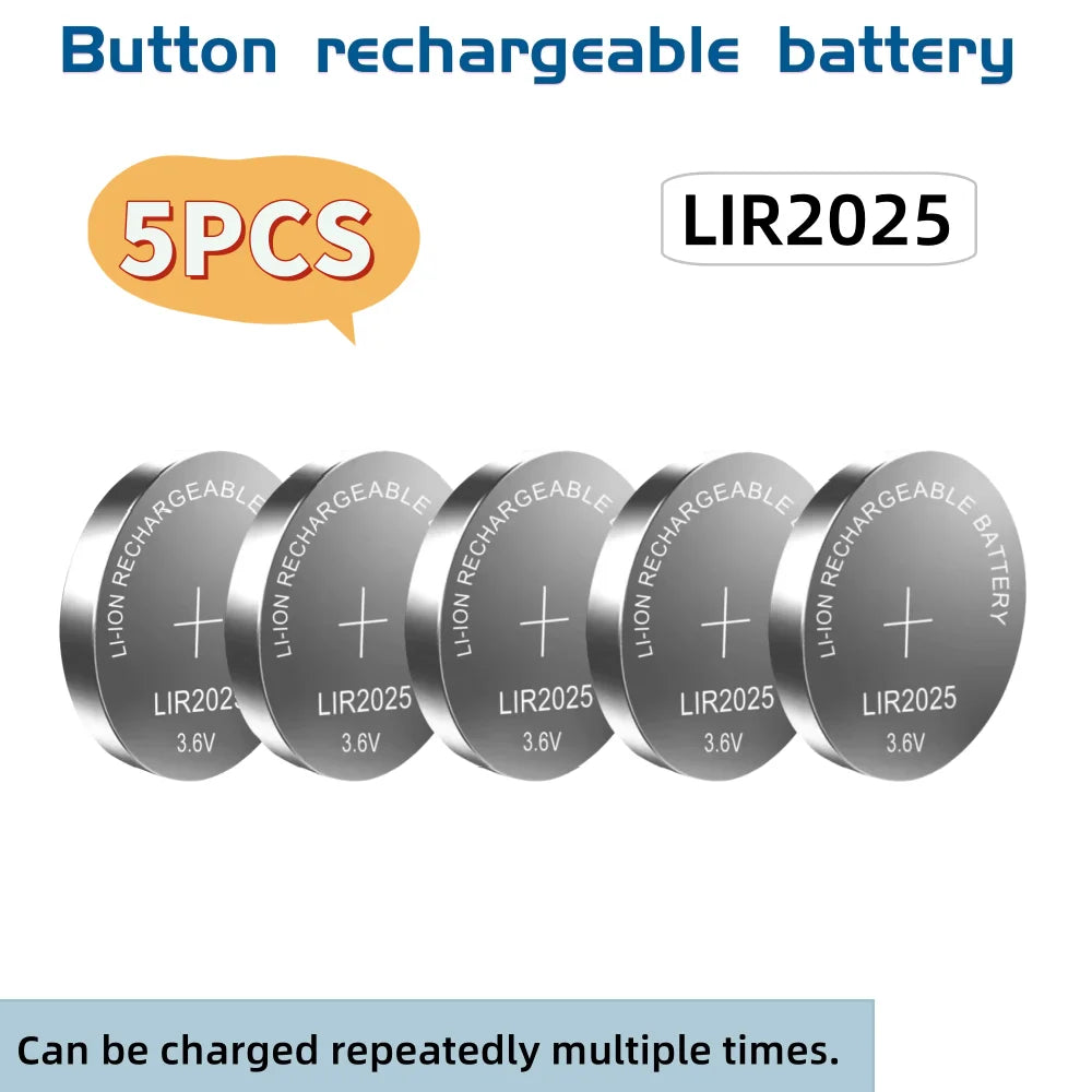 Batteria al Litio Ricaricabile LIR2032 LIR2025 LIR2016, Sostitutiva per Pile a Bottone CR2032 CR2025 CR2016 per Orologi