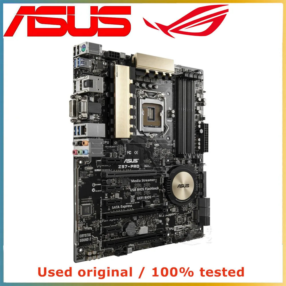 Scheda madre ASUS Z97-PRO PRO Z97 1150 DDR3, processori Intel Core i7 4790K e i5 4670K, PCI-E 3.0, 32 GB, formato ATX, M.2, SATA3, 6 porte USB 3.0.