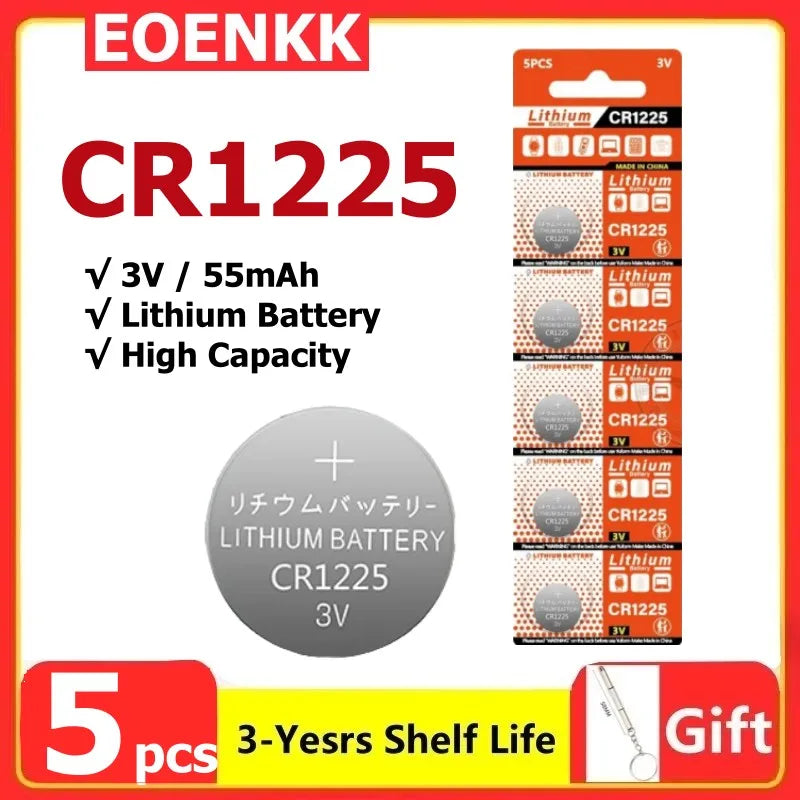 2-50 PZ CR1225 Batterie a bottone ECR1225 Batteria a bottone 1225 per strumenti elettronici, telecomando, bilancia elettronica 3V