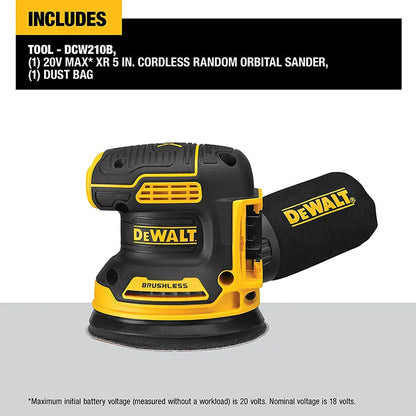 DEWALT DCW210 20V Levigatrice orbitale senza spazzole Cordless a velocità variabile Palmare Vibrazione Lucidatura Utensili elettrici per la lavorazione del legno