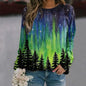 Autunno Paesaggio 3D Stampa Felpe Maniche Raglan da Donna Eleganti Felpe Casual Y2k Pullover Harajuku Magliette E Camicette Abbigliamento Femminile