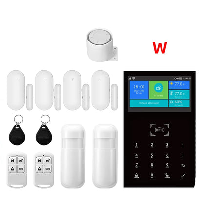 PG109 Sistema di Allarme Antifurto WiFi GSM da 4,3 Pollici per Casa, Compatibile con App Tuya, Controllo con Display della Temperatura