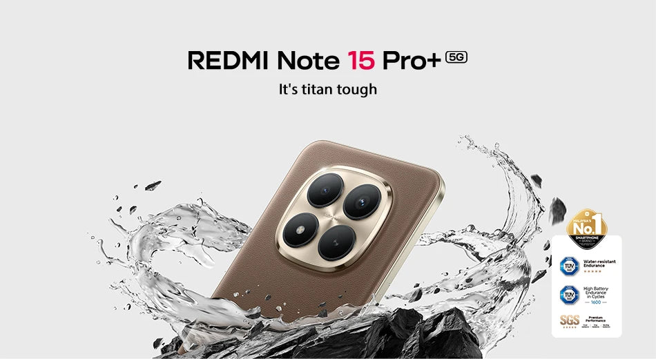 Xiaomi Redmi Note 15 Pro+ 5G Versione Globale, Snapdragon 7s Gen 4, NFC, Batteria da 6500mAh, Display AMOLED CrystalRes da 6.83", Smartphone