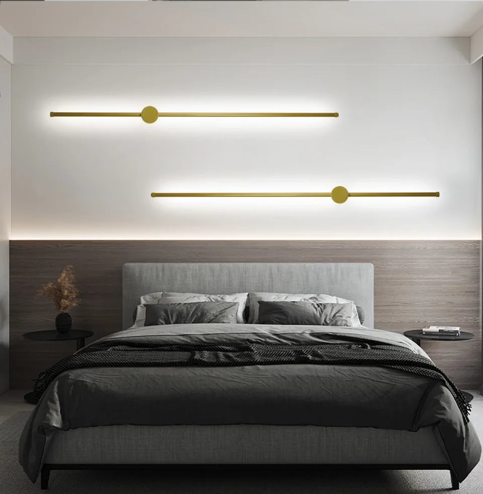 Lampada da parete moderna a LED 350 ° Lampada da parete lunga con rotazione Lampada da parete per camera da letto Soggiorno TV Divano Sfondo Apparecchio di illuminazione per interni