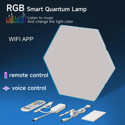 Lampada da parete a LED sottile Smart RGB Quantum Lamp APP Pickup Light per sala da gioco ufficio sfondo decorazione della parete luce notturna