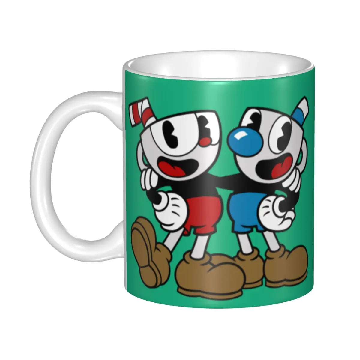 Tazze da caffè personalizzate CupHead e MugMan personaggi dei videogiochi elettronici fai da te tazza da tè al latte in ceramica