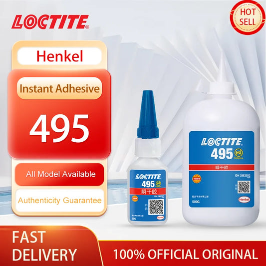 100% originale Loctite 495 adesivo istantaneo trasparente forte super colla colla per cianoacrilato per uso generale 50 g/500 g