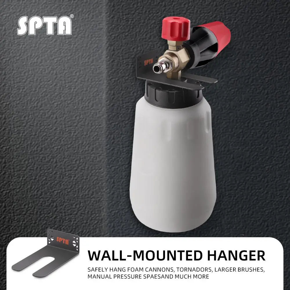 SPTA Gancio per montaggio a parete in metallo nero per appendere cannoni in schiuma Snow Master e altre bottiglie