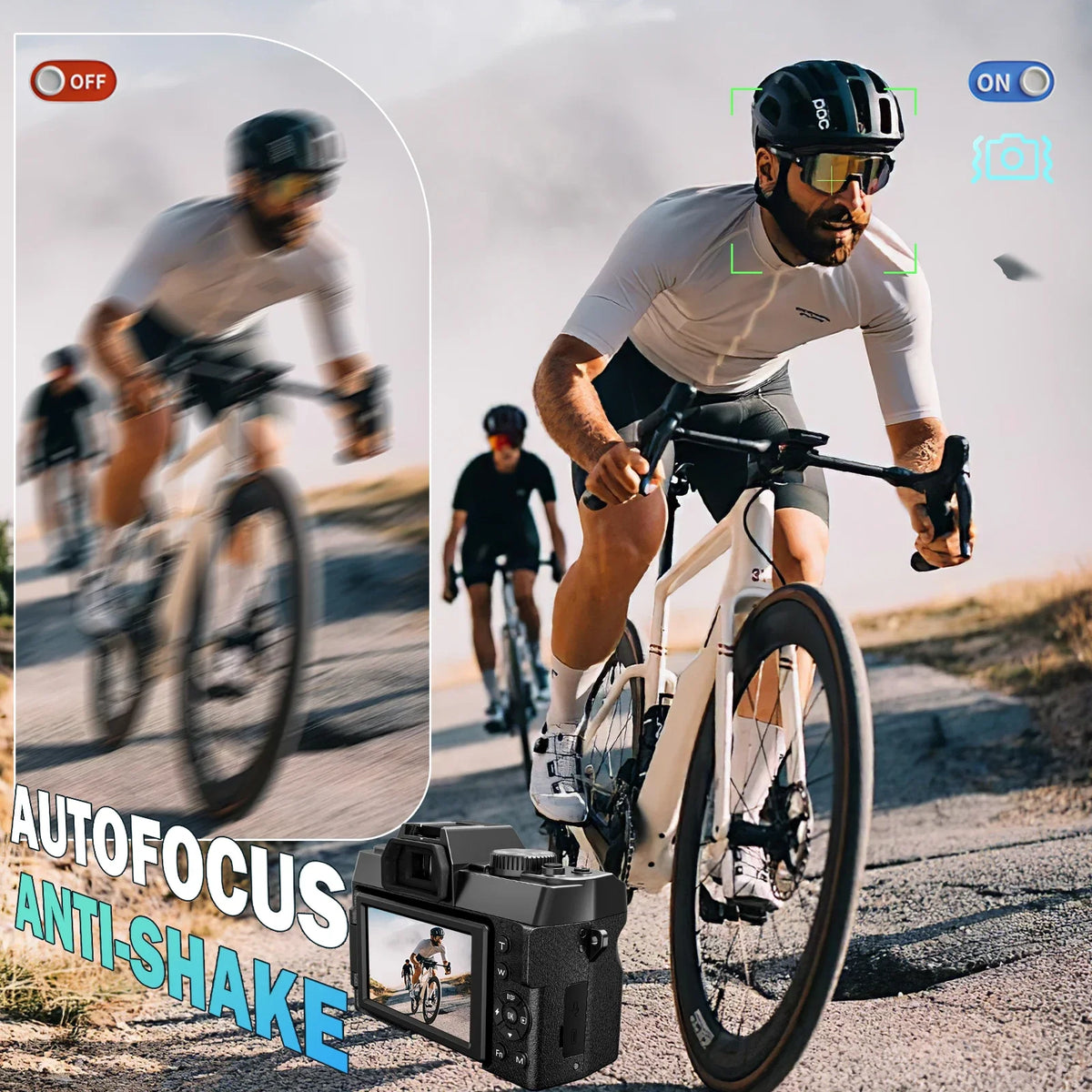 Fotocamera digitale NBD 5K 64MP, 180 ° Fotocamera per Vlogging con Schermo Ribaltabile, Anti-Shake, Zoom 16X, WiFi, Scheda TF da 64GB Inclusa