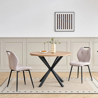 Sedia da pranzo moderna 2/4/6 pezzi, comode sedie imbottite con gambe in metallo per cucina/soggiorno/camera da letto