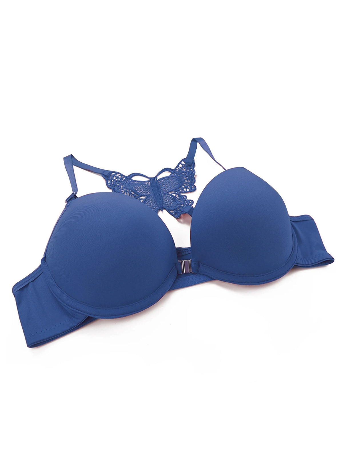 Set da 2 pezzi di vendita caldo di reggiseno rosso sexy con bottoni frontali bellissimo reggiseno moda farfalla posteriore push up set da donna A2120