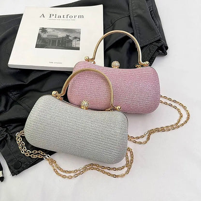 Borsa da sera da donna con perline da sposa Borsa da pranzo Borse a tracolla a catena Elegante pochette con strass Borsa da sera a forma di uovo