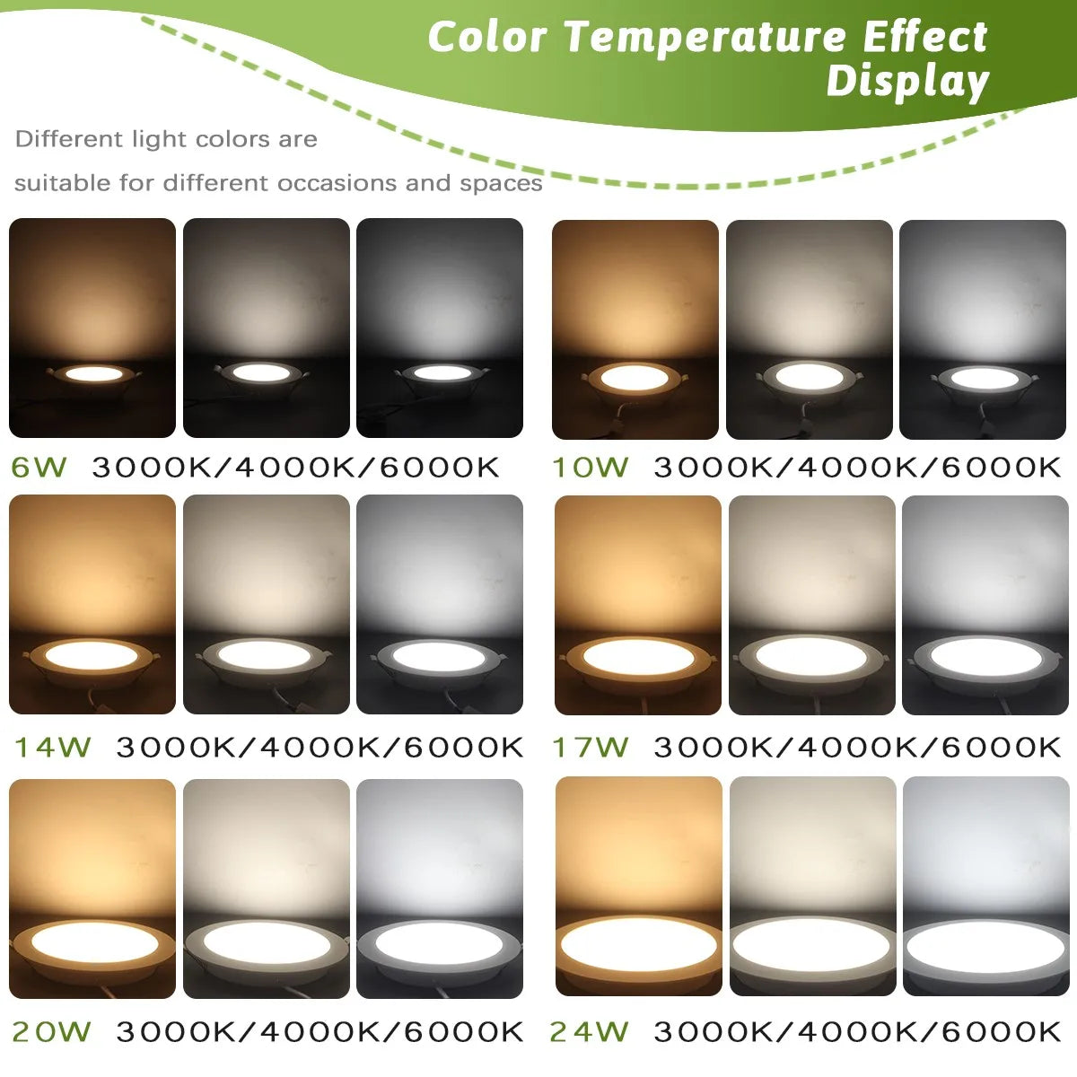 Faretto da incasso a LED da 10 pezzi 220V 110V Spot tre colori 6W 24W RA80 + faretto da incasso a soffitto a LED bianco caldo lampada a luce fredda
