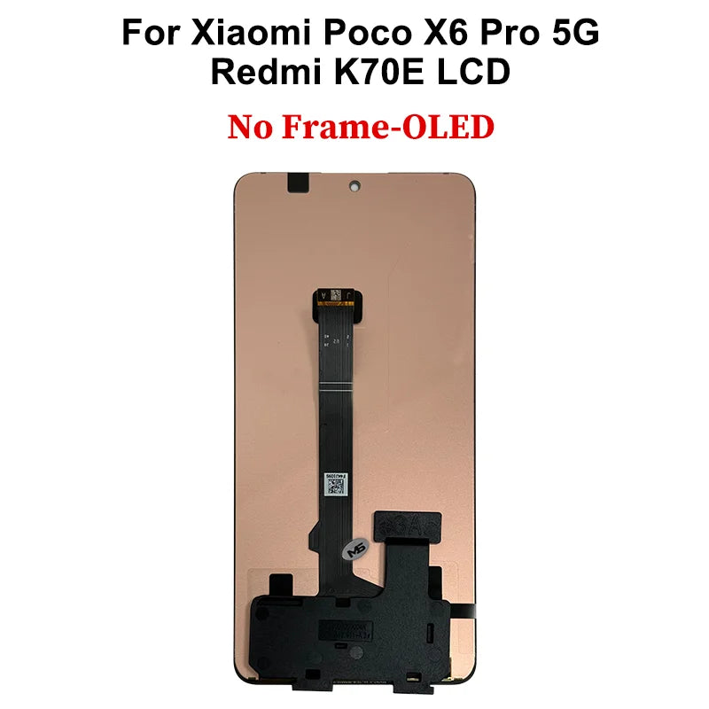 Display OLED per Xiaomi Poco X6, schermo LCD con digitalizzatore touch per Redmi Note 13 Pro 5G, modello 23122PCD1G, assemblaggio per Poco X6 Pro, display LCD K70E.