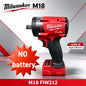 M18 Milwaukee 1/2' FUEL Avvitatore a impulsi brushless senza fili 600N.m 3500RPM con 3 luci LED, chiave dinamometrica compatta, utensile elettrico