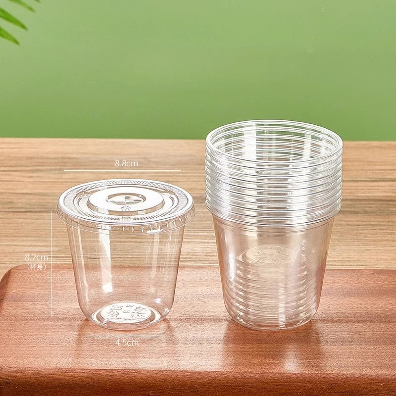 Tazza di plastica monouso per bevande fredde a forma di U, calibro 90, materiale PET, tazze da caffè trasparenti con coperchio, bicchiere da tè al latte sigillato
