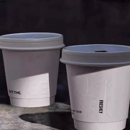 Bicchieri Monouso per Bevande Calde, Tazze per Caffè e Tè al Latte, Bicchieri di Carta Concavi e Convessi con Coperchio, Robusti e Durevoli