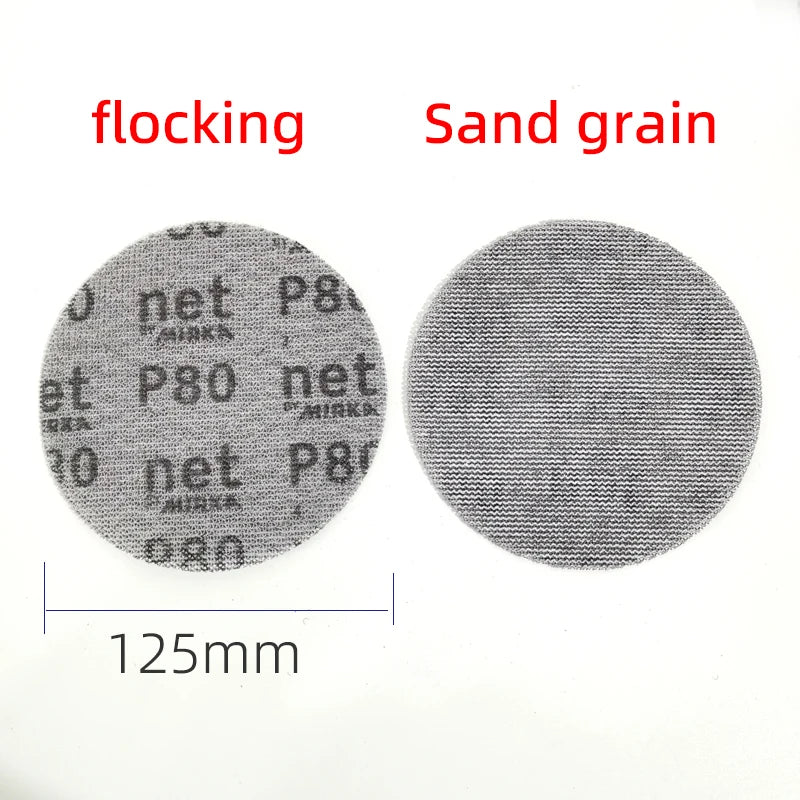 MIRKA 5 "125mm Carta vetrata a rete Levigatura senza polvere Lucidatura per mobili per auto Smerigliatrice a secco rotonda Abrasiva