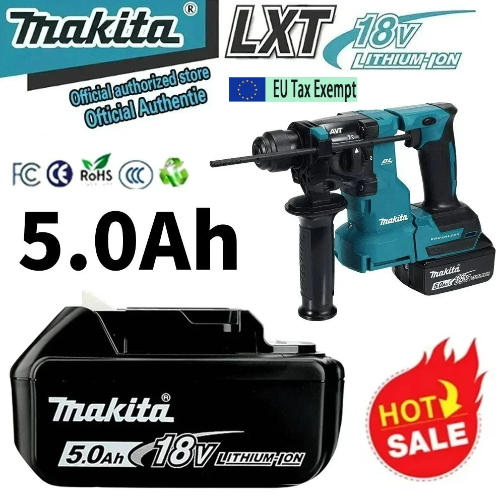 Batteria originale Makita 18V 5Ah, per batteria Makita 18V DHR183 BL1830B BL1850B BL1850 BL1840 BL1860 BL1815 Batteria al litio sostitutiva